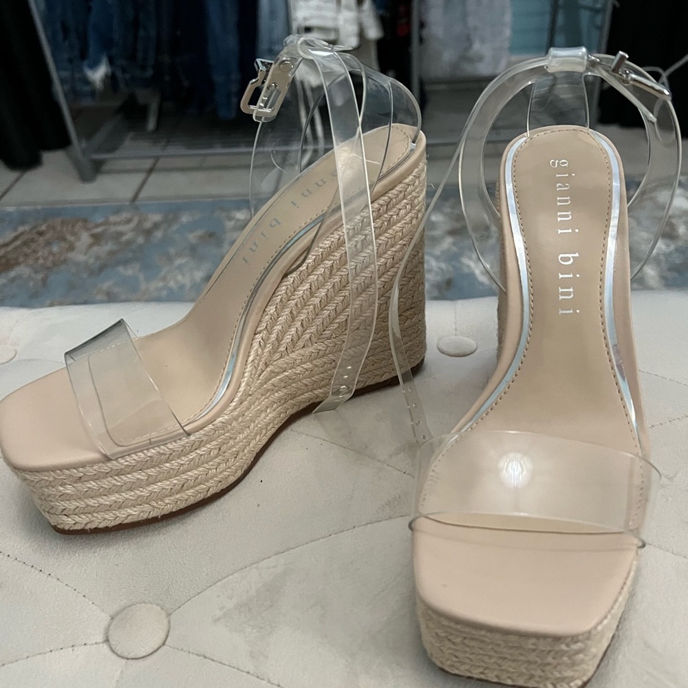 Gianni Bini clear wedges.